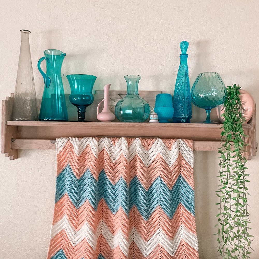 MCM Sky Blue Genie Bottle/Decanter with Stopper/Made in Italy Vimax Creation ✨🦋